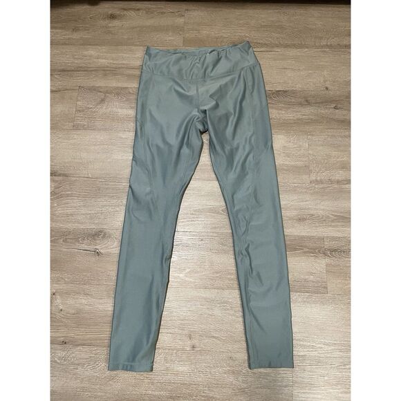 Reebok Green Precision Vector High-Rise Leggings Women's Sz‎ M Workout Running - Picture 1 of 7